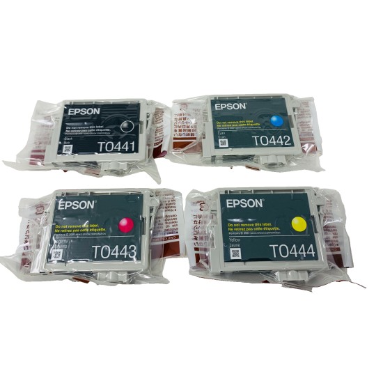 EPSON T0441 T0442 T0443 T0444 ORIGINALE 4 COLORI STYLUS C64/C66/C84/C86/CX6400 [NO BOX]