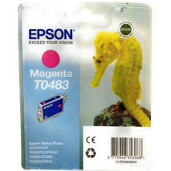 EPSON T0483 CARTUCCIA ORIGINALE MAGENTA STYLUS PHOTO R200/R300/320 [A BOX]