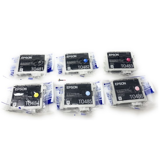EPSON T0487 MULTIPACK ORIGINALE BK/C/M/Y/LC/LM STYLUS PHOTO R200/R300/R320/RX600 [NO BOX]