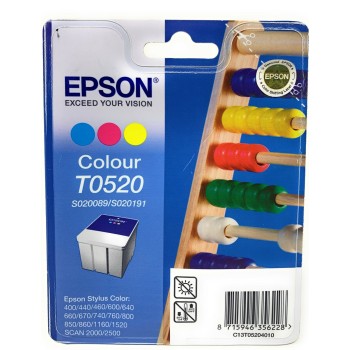 EPSON T052 INK JET ORIGINALE COLORE STYLUS COLOR 400/440/460/600/640/660/670/740 [A BOX]