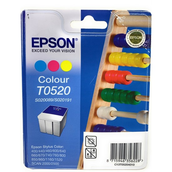 EPSON T052 INK JET ORIGINALE COLORE STYLUS COLOR 400/440/460/600/640/660/670/740 [A BOX]