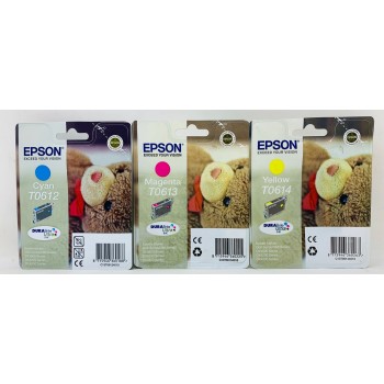 EPSON ORIGINALE CIANO/MAGENTA/GIALLO T0612/T0613/T0614 STYLUS DX4800/DX4850 [A BOX]
