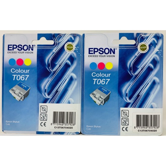 EPSON T067 CARTUCCIA INK JET ORIGINALE COLORE PER EPSON STYLUS C48 [X 2PZ]