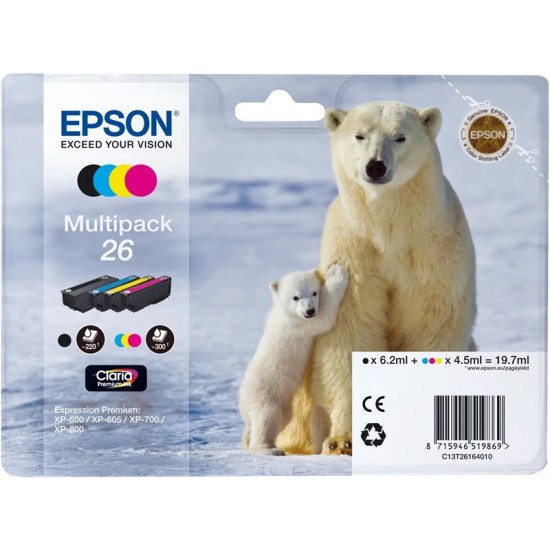 EPSON T2616 MULTIPACK 26 ORIGINALE XP-510/XP-600/XP-605/XP-700/XP-800 [NO BOX]