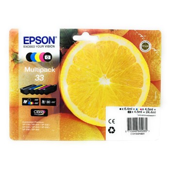 EPSON T3337 MULTIPACK ORIGINALE 5 COLORI PER XP-530/XP-630/XP-830/XP-900/XP-7100 EPSON T3337 MULTIPACK ORIGINALE 5 COLORI PER XP-530/XP-630/XP-830/XP-900/XP-7100