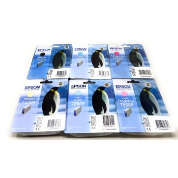 EPSON T5591 T5592 T5593 T5594 T5595 T5596 6 CARTUCCE PER STYLUS PHOTO RX700 [B BOX]
