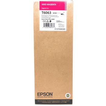 EPSON T6063 CARTUCCIA TANICA ORIGINALE MAGENTA STYLUS PRO 4800/4880 220ml [2020]