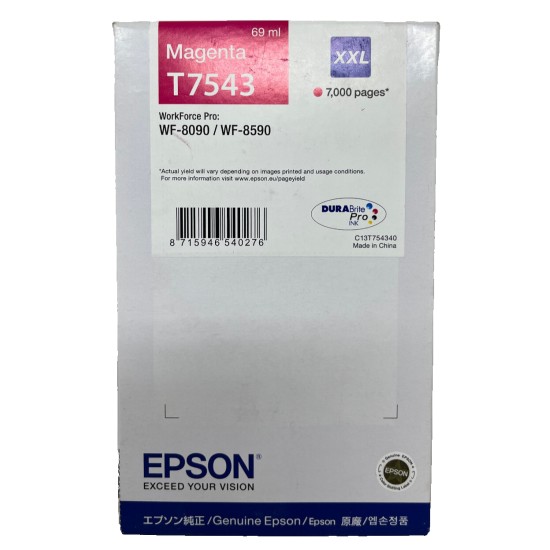 EPSON T7543 TANICA ORIGINALE MAGENTA XXL WORKFORCE PRO WF-8090/WF-8590 [2022-23]