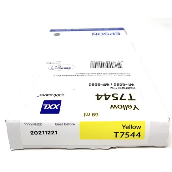 EPSON T7544 CARTUCCIA ORIGINALE GIALLO XXL WORKFORCE PRO WF-8090/WF-8590 [12/2021]