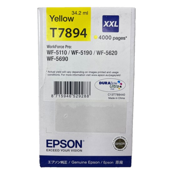 EPSON T7894 ORIGINALE GIALLO WORKFORCE PRO WF-5190/WF-5620/WF-5690 [A BOX]