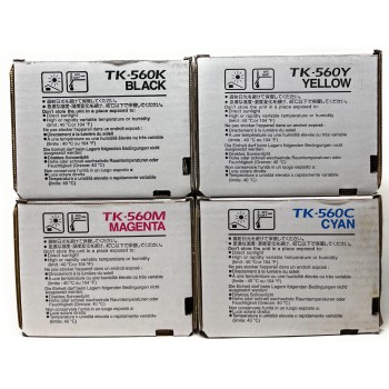 KYOCERA TK-560 4 TONER ORIGINALI NERO CIANO MAGENTA GIALLO P6030cdn [A BOX]