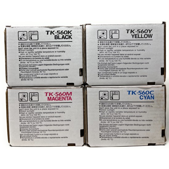 KYOCERA TK-560 4 TONER ORIGINALI NERO CIANO MAGENTA GIALLO P6030cdn [A BOX]