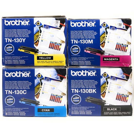 BROTHER TN-130 NERO CIANO MAGENTA GIALLO HL-4040C/HL-4070DW/MFC-9440CN [4 TONER]