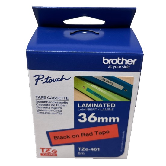 BROTHER TZe-461 NASTRO ORIGINALE NERO SU ROSSO 18mmX8mt P-TOUCH 500/1800/2500PC BROTHER TZe-461 NASTRO ORIGINALE NERO SU ROSSO 18mmX8mt P-TOUCH 500/1800/2500PC