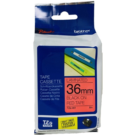 BROTHER TZe-461 NASTRO ORIGINALE NERO SU ROSSO 18mmX8mt P-TOUCH 500/1800/2500PC BROTHER TZe-461 NASTRO ORIGINALE NERO SU ROSSO 18mmX8mt P-TOUCH 500/1800/2500PC