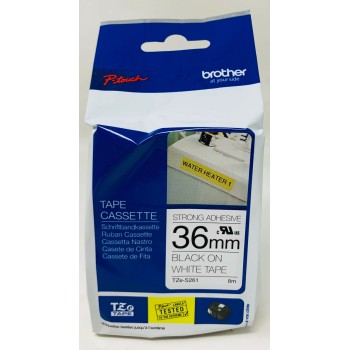 BROTHER TZe-S261 NASTRO LAMINATO NERO SU BIANCO 36mmX8mt P-TOUCH 3000/9200/9600