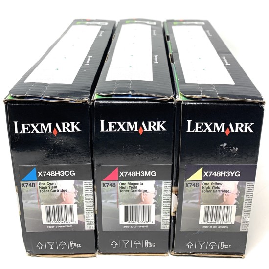 LEXMARK X748H3CG X748H3MG X748H3YG TONER ORIGINALE CIANO GIALLO MAGENTA X748 3PZ LEXMARK X748H3CG X748H3MG X748H3YG TONER ORIGINALE CIANO GIALLO MAGENTA X748 3PZ
