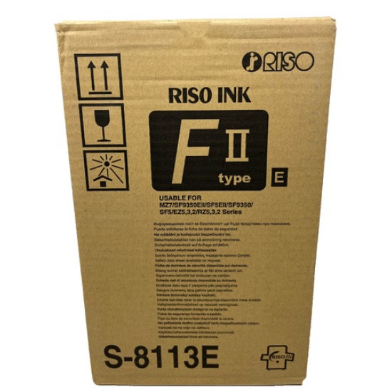RISOGRAPH S-8113E INCHIOSTRO ORIGINALE NERO S-F-TYPE/Z-TYPE/EZ-TYPE 1.000ML X 2